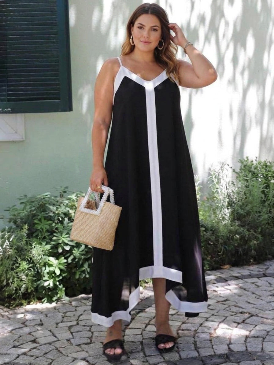 Nancy | Abito Midi Colorblock Stile Isola Lavechic