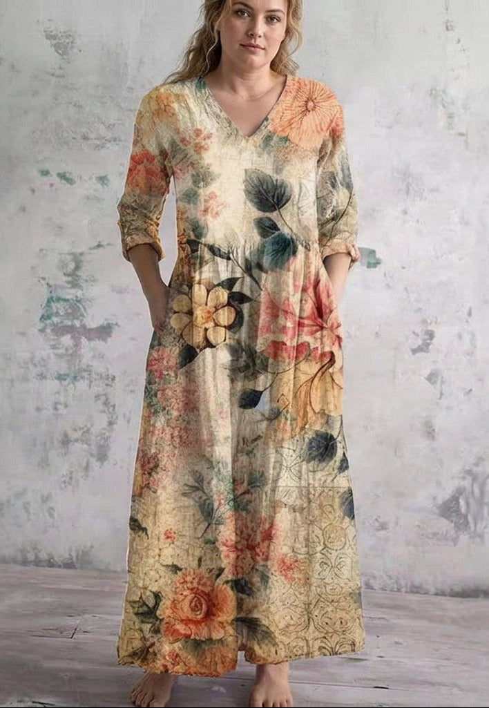Rosa | Vestito Maxi Vintage Bloom