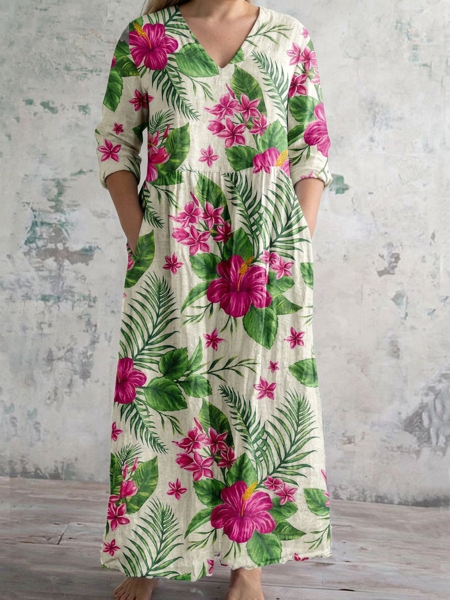 Isladora | Abito Lungo Tropical Bloom