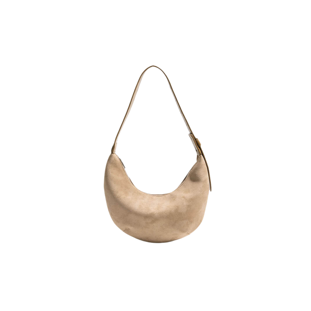 Coralie | Borsa in Finta Suede a Mezza Luna