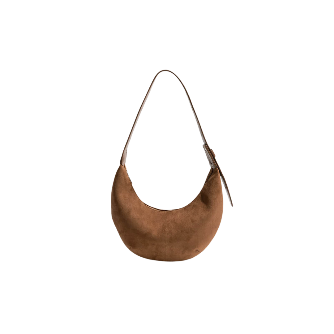 Coralie | Borsa in Finta Suede a Mezza Luna