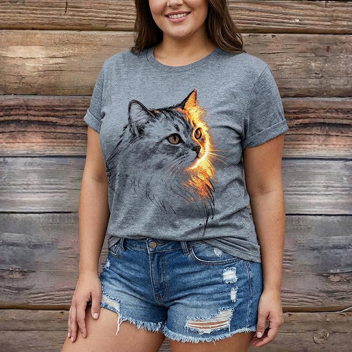 Mia | T-Shirt Casual con Stampa Gatto