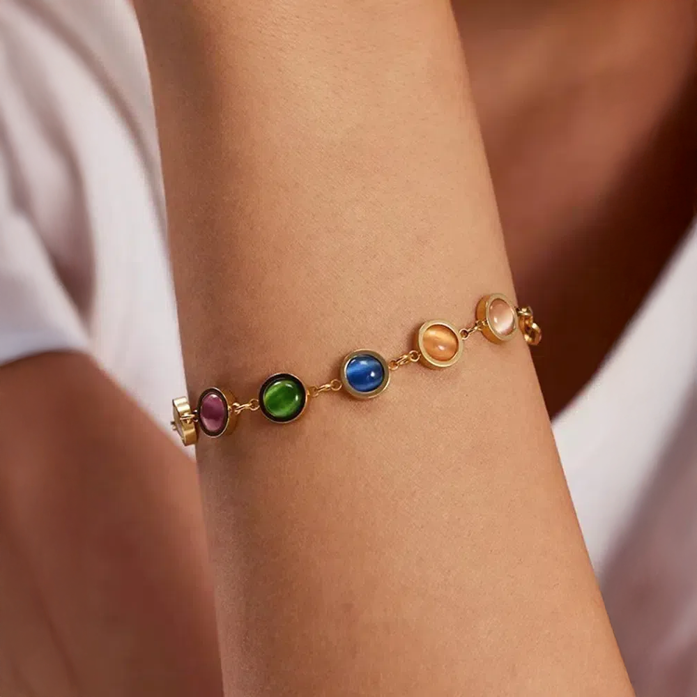 Taryana | Bracciale in Oro con Pietre Colorate