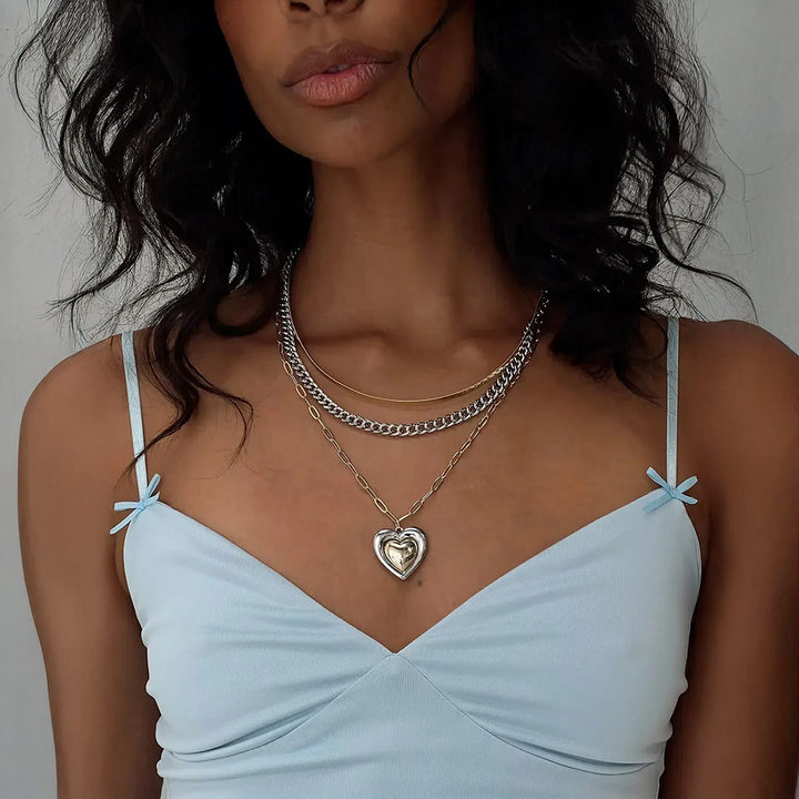 Faelya | Set di collane a più strati in un design bicolore