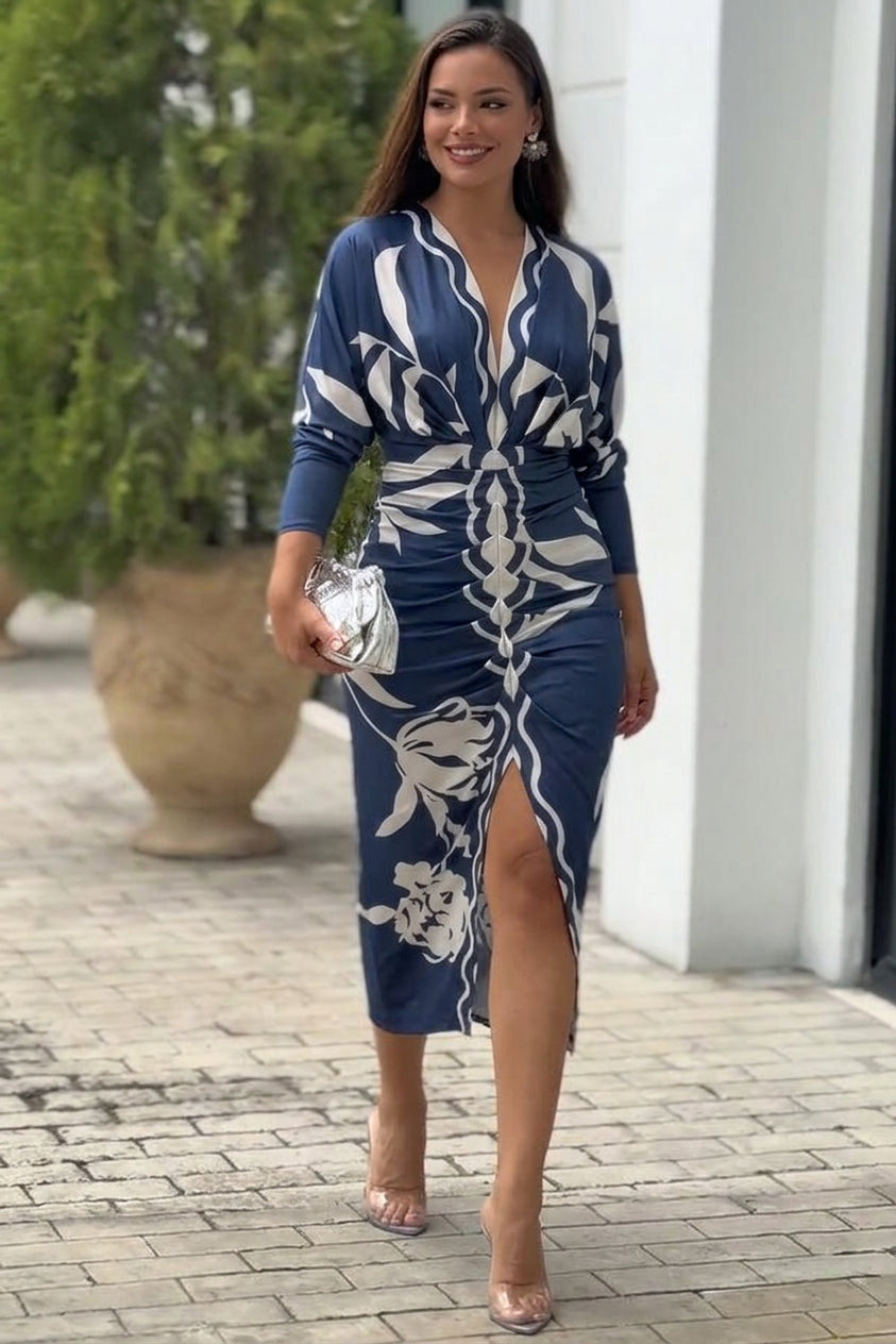 Eva | Abito Midi Dolman con Stampa Sun Escape