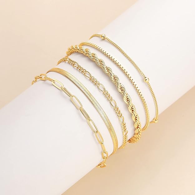 Auremia – Set di Bracciali in Catena d'Oro