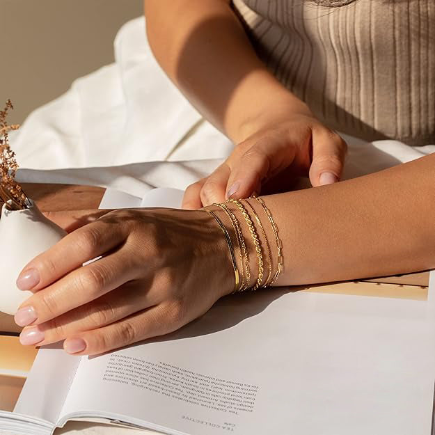 Auremia – Set di Bracciali in Catena d'Oro