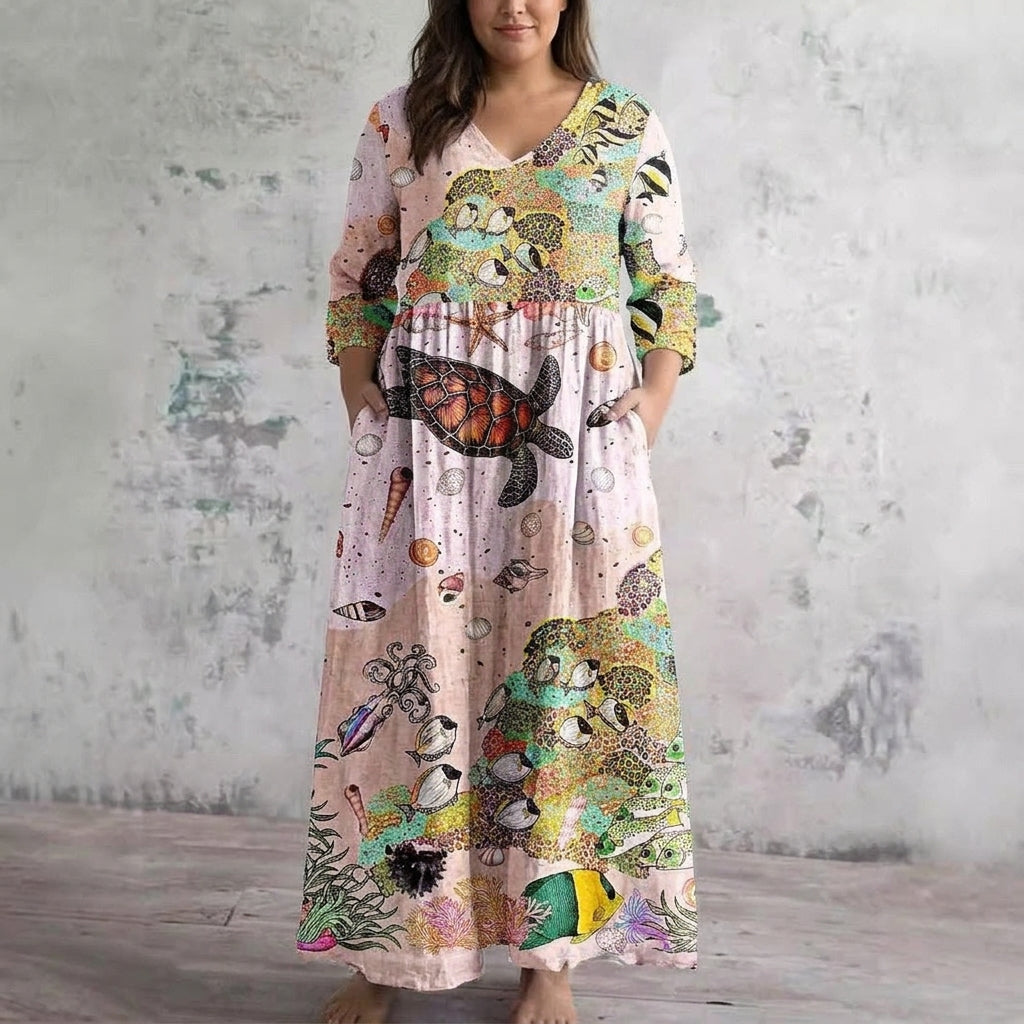 Marisella | Vestito Lungo Ocean Whimsy