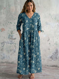 Marivelle | Blue Vine Maxi Dress