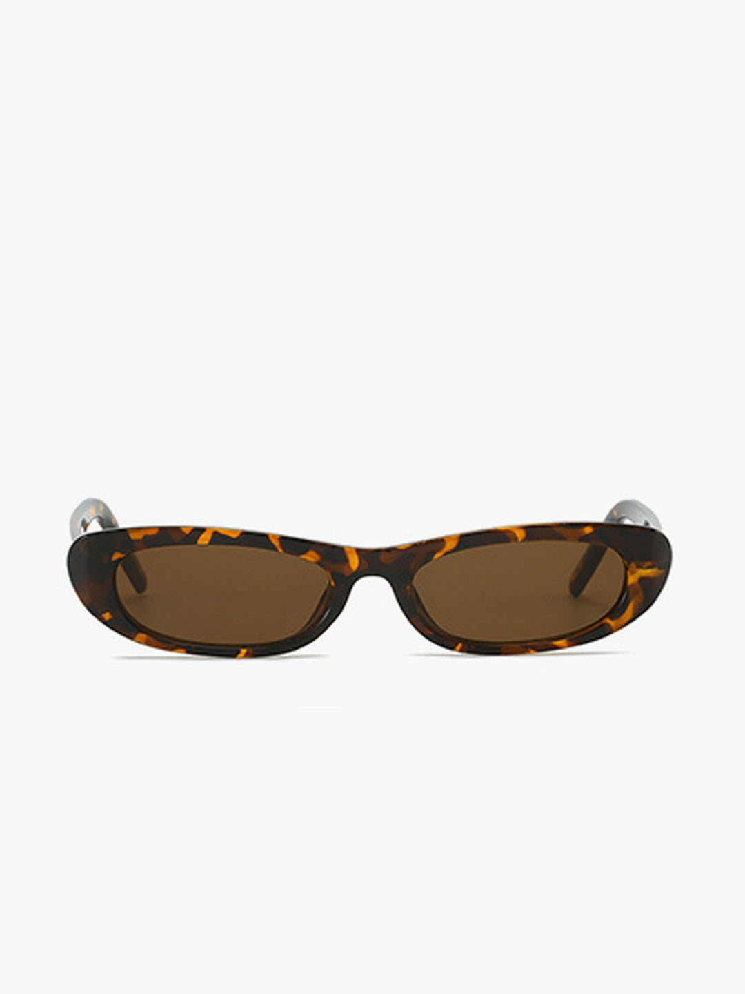 Occhiali da sole, montatura ovale marrone con motivo tartarugato, policarbonato, Donna