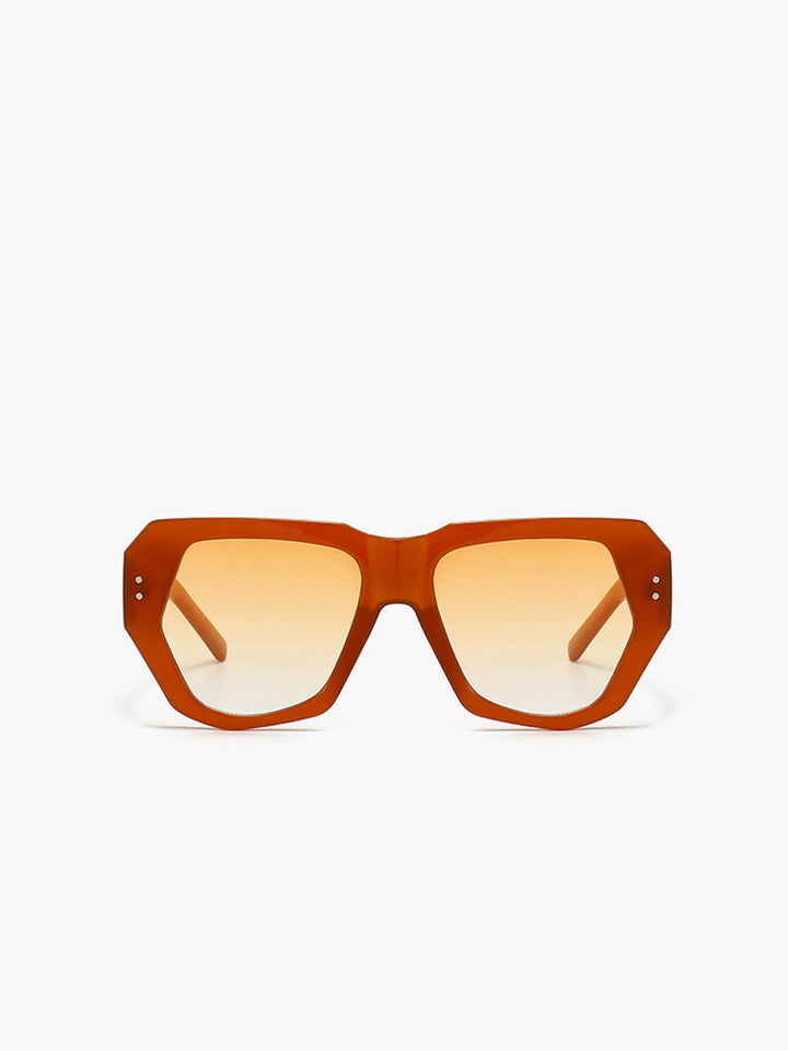 Occhiali da sole, montatura geometrica oversize marrone chiaro, acetato, da donna