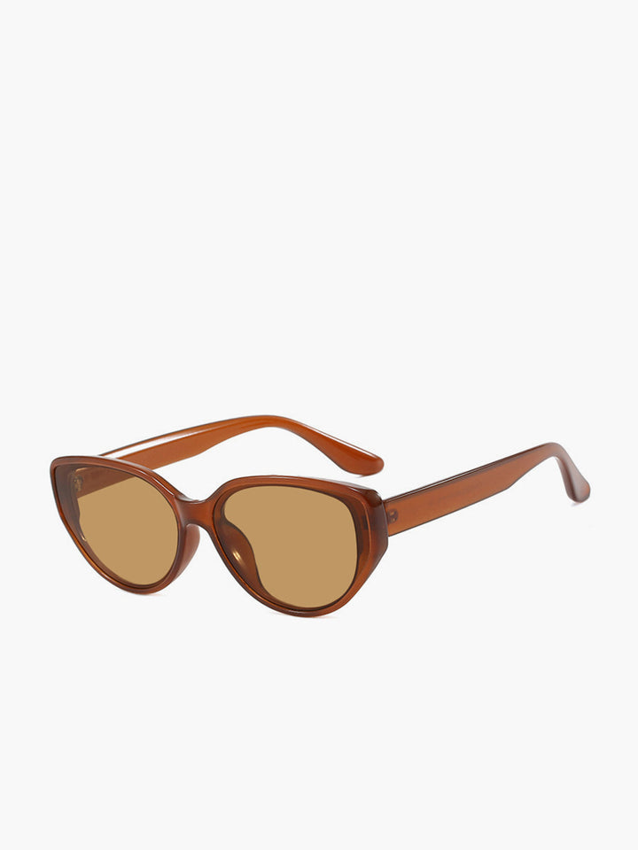 Occhiali da sole, montatura cat-eye ambra, plastica, marrone, Donna
