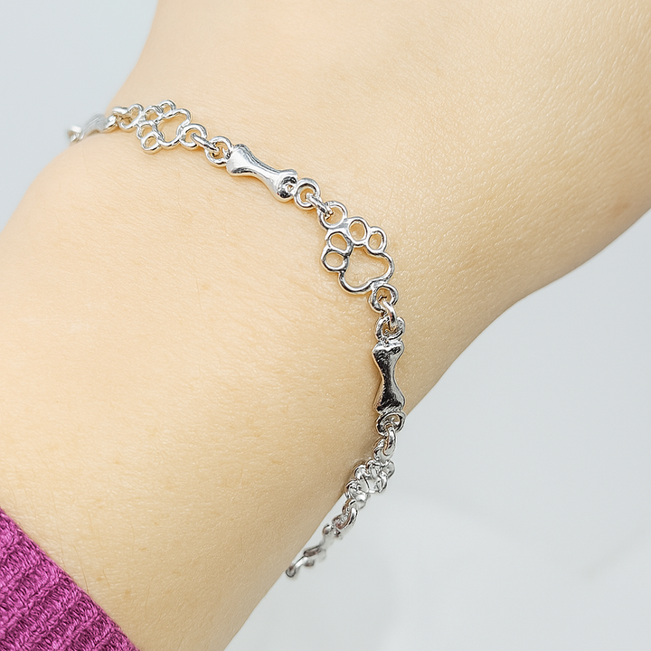 Solana – Bracciale con Catena a Paws e Osso con Ciondolo Silenzioso