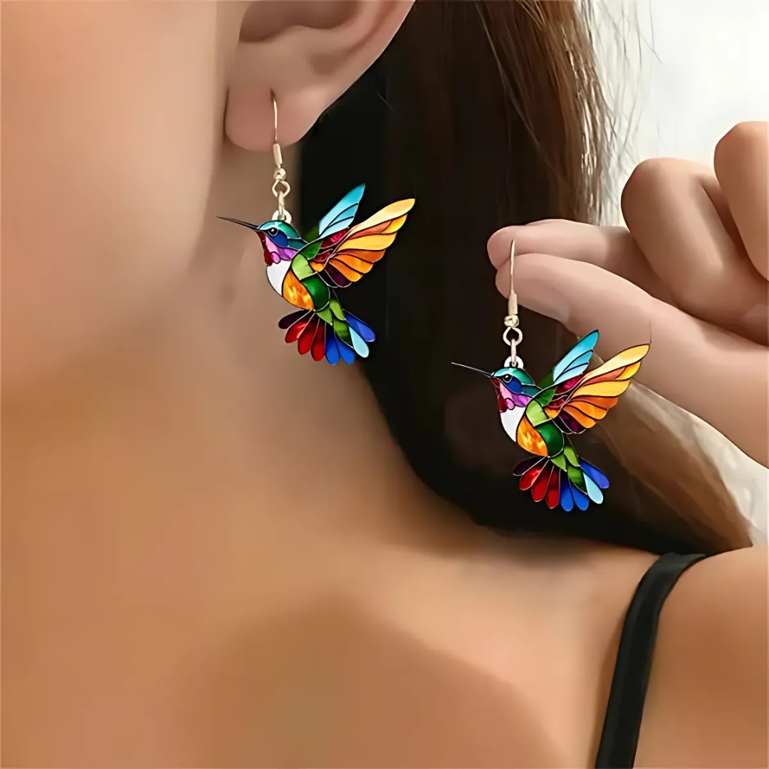 Lioran – Collana con pendente a forma di colibrì con un tocco di gioia