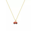 Cléora | Collana d'oro con pendenti a forma di ciliegia scintillanti