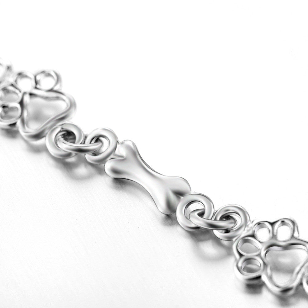 Solana – Bracciale con Catena a Paws e Osso con Ciondolo Silenzioso