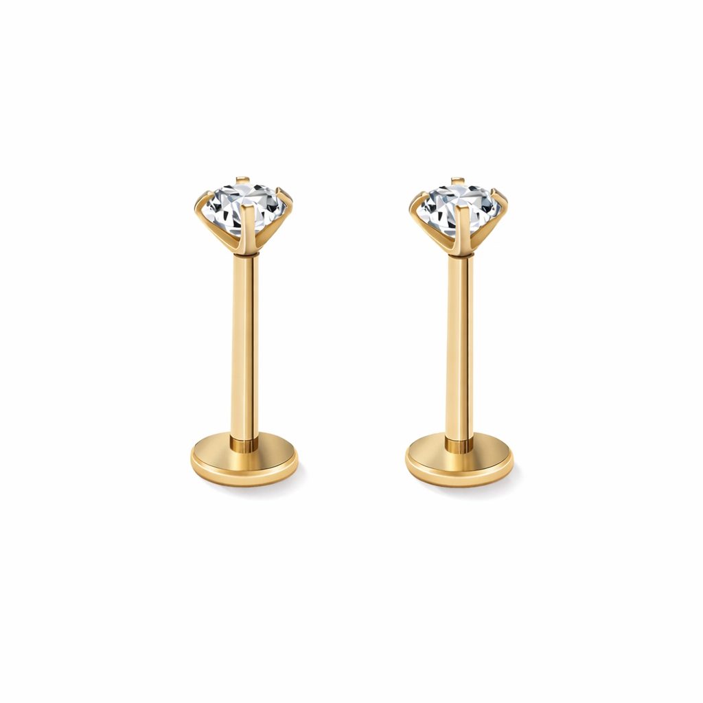 Lioranna – Orecchini a Piercing Minimalisti con Cristalli