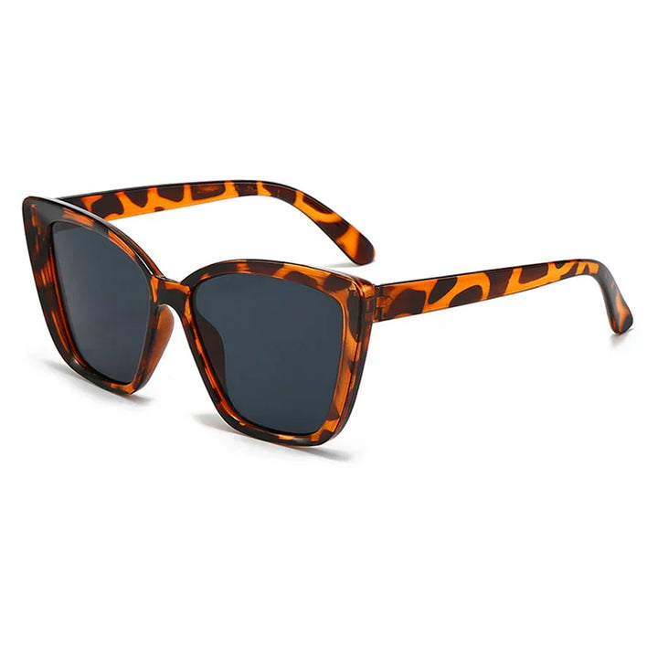 Occhiali da sole, grande montatura a occhio di gatto in stampa leopardata, plastica/acrilico, Donna