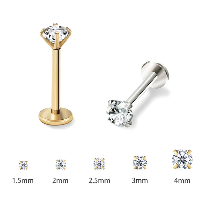 Lioranna – Orecchini a Piercing Minimalisti con Cristalli