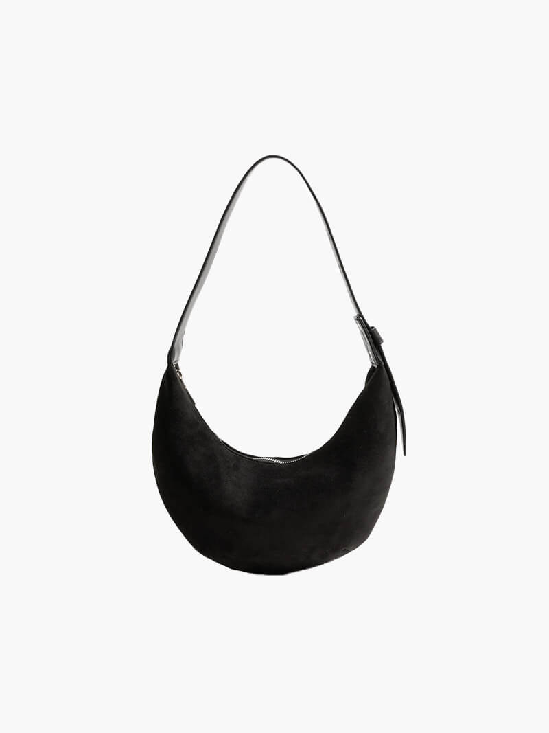 Coralie | Borsa in Finta Suede a Mezza Luna
