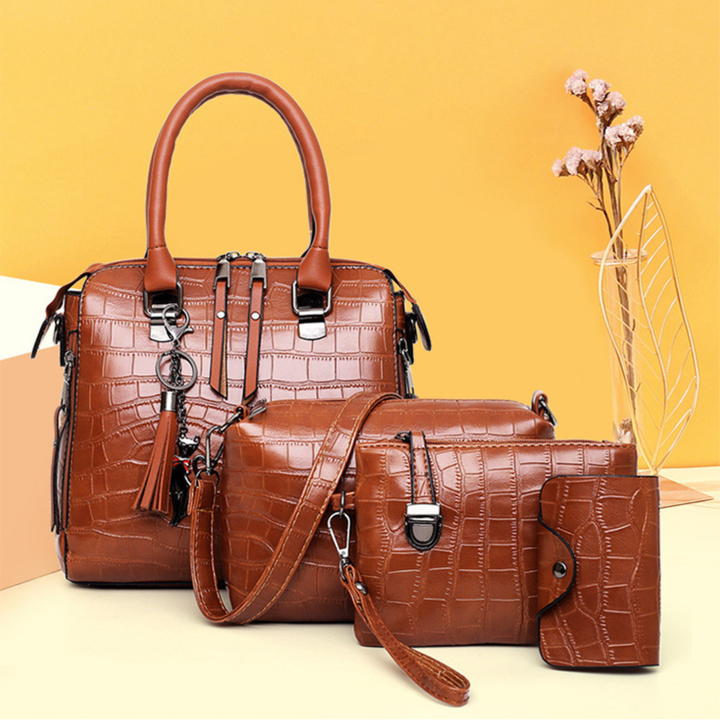 Evelyn - Eleganza Quotidiana Set di 4 Borse in Pelle