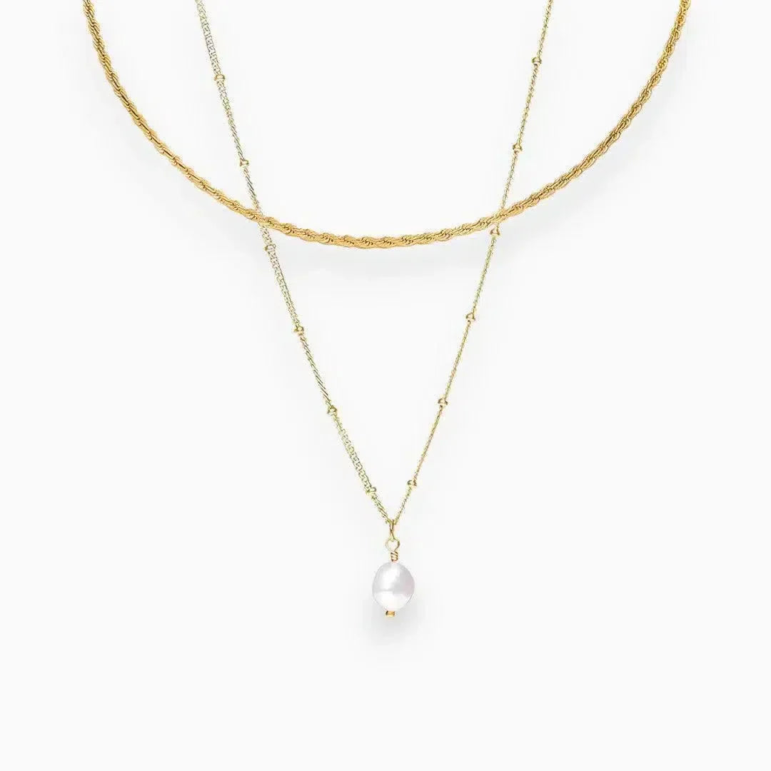Séravelle | Set di Choker Moderno con Pendente in Perla