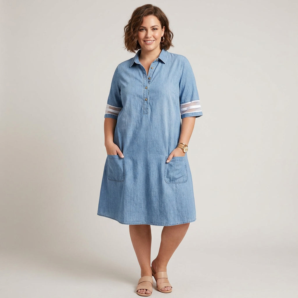 Alessia | Vestito in Denim che Valorizza la Figura
