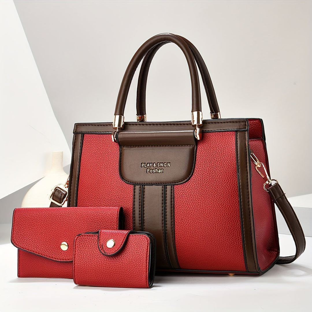 Luna - Set di borse in pelle elegante a 3 pezzi