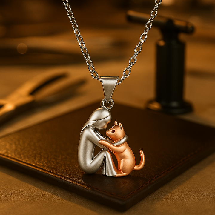 Calistar– Collana con Ciondolo a Forma di Abbraccio per Gatti