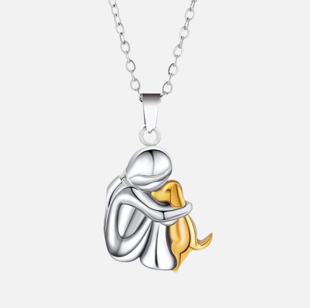 Amora – Collana con pendente a forma di abbraccio con un legame profondo