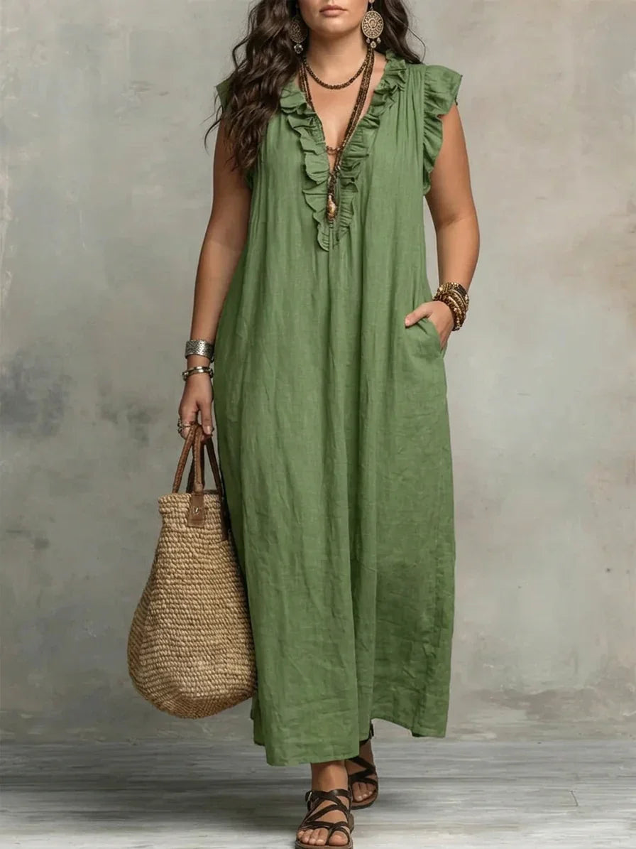 Gioia | Abito Lungo Boho con Volant