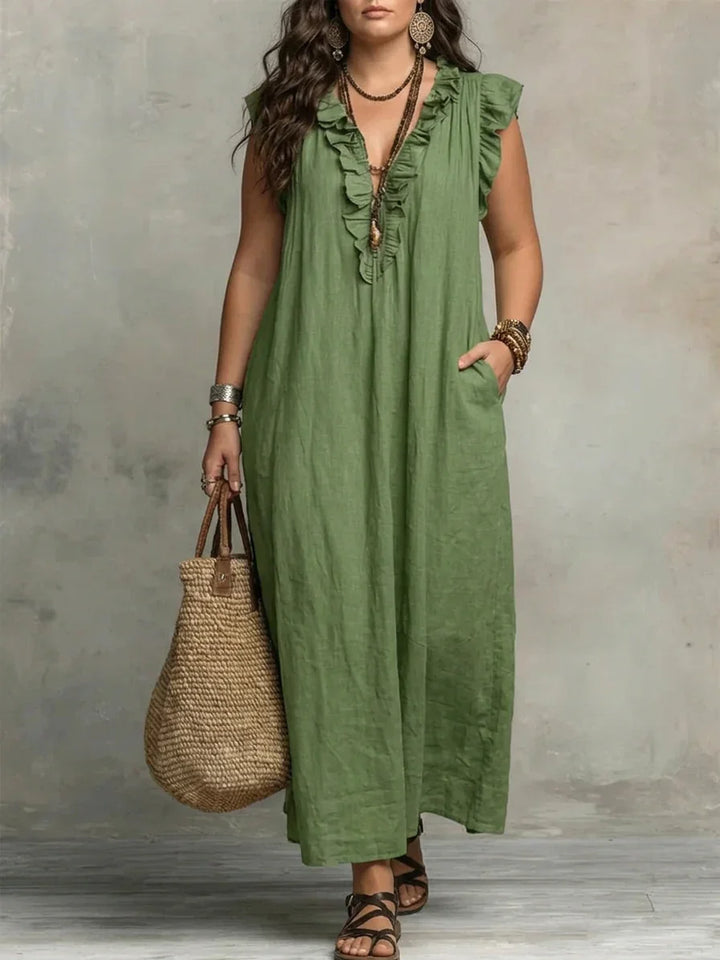 Gioia | Abito Lungo Boho con Volant