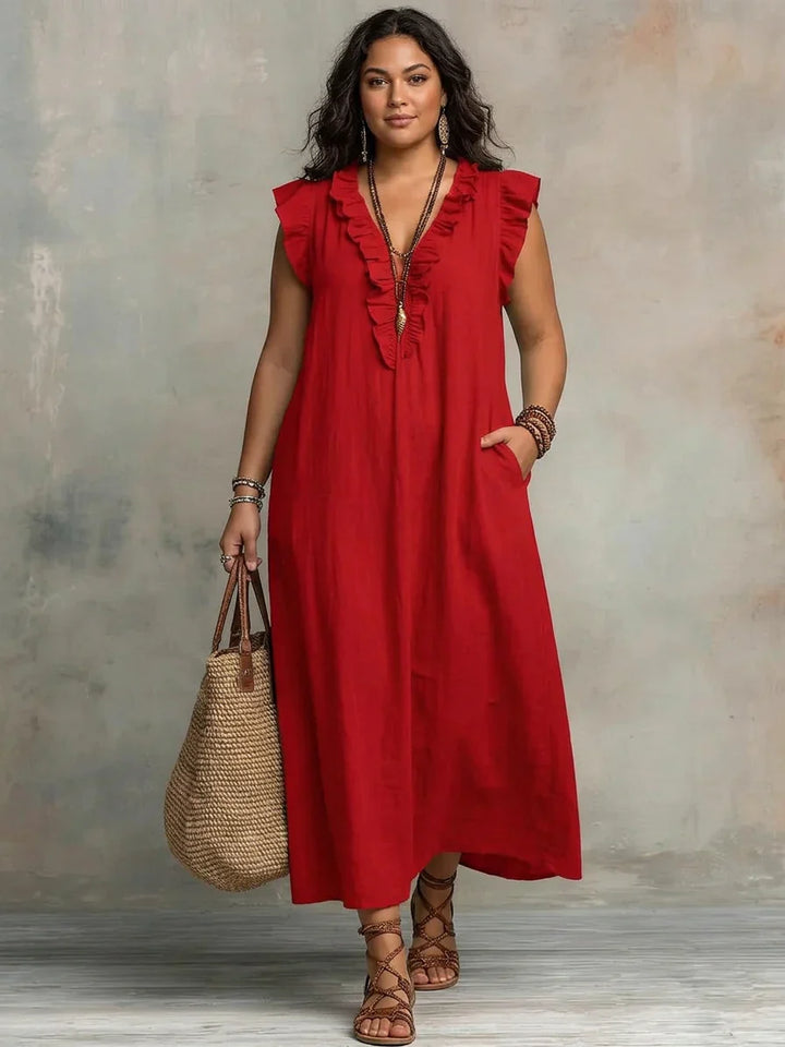 Gioia | Abito Lungo Boho con Volant