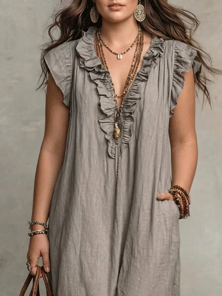 Gioia | Abito Lungo Boho con Volant