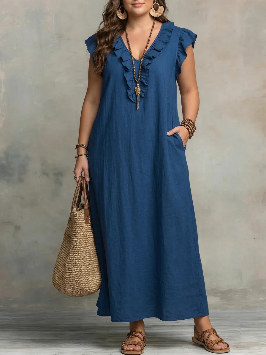 Gioia | Abito Lungo Boho con Volant
