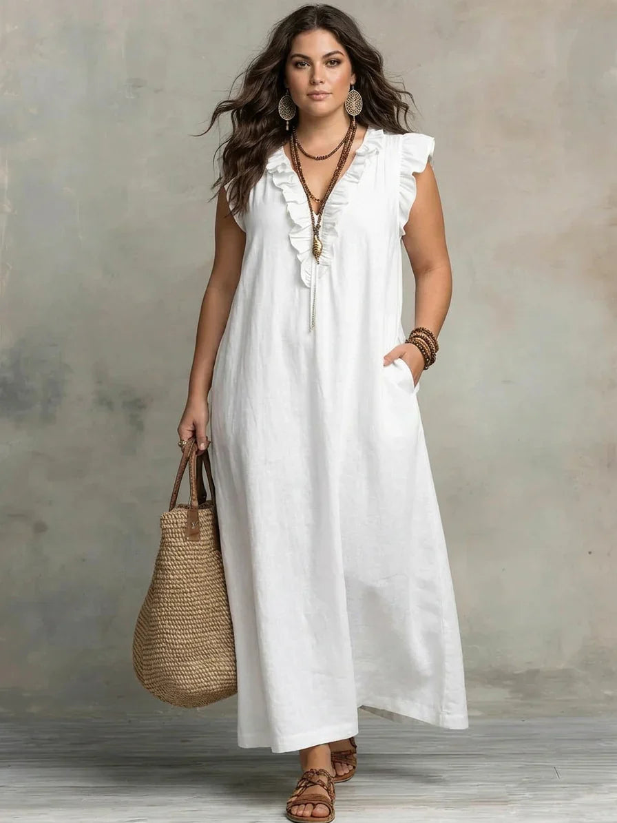 Gioia | Abito Lungo Boho con Volant