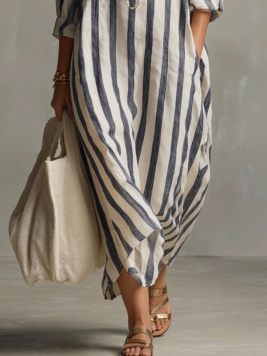 Liora | Abito Maxi Oversized a Righe