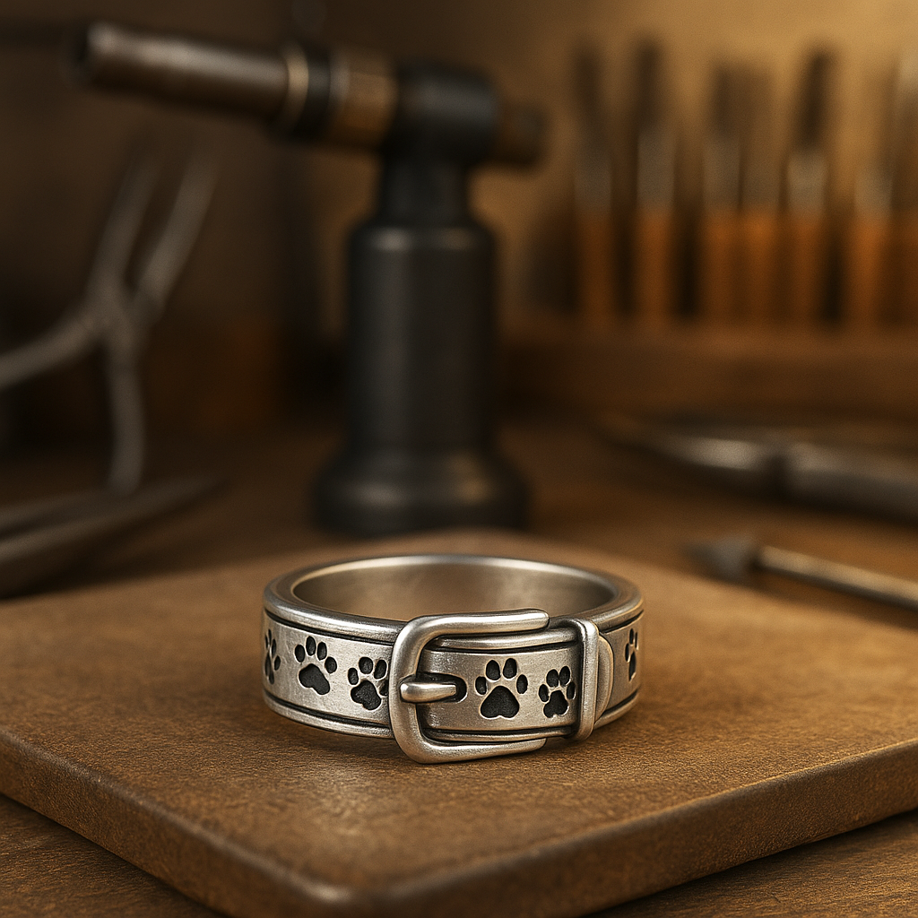 Pawson – Anello con dettaglio a forma di zampa e carattere