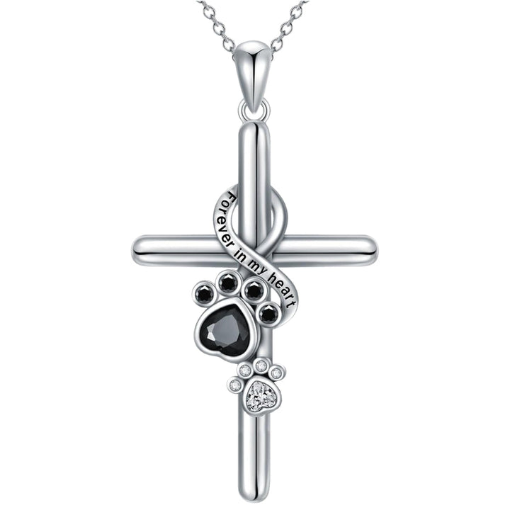 Elyran – Collana con ciondolo a croce e dettaglio a forma di zampa